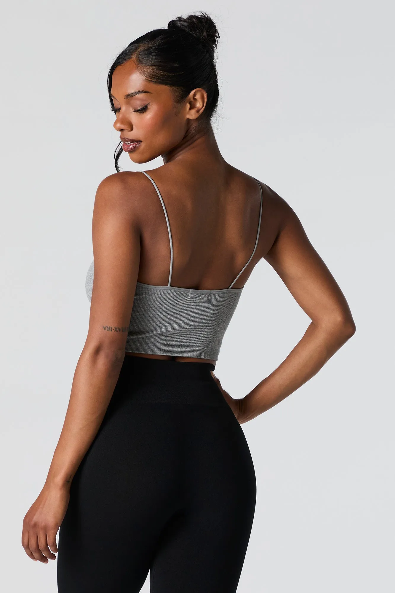 Seamless Ribbed Cropped Bungee Cami sold by Urban Planet product image thumbnail 2