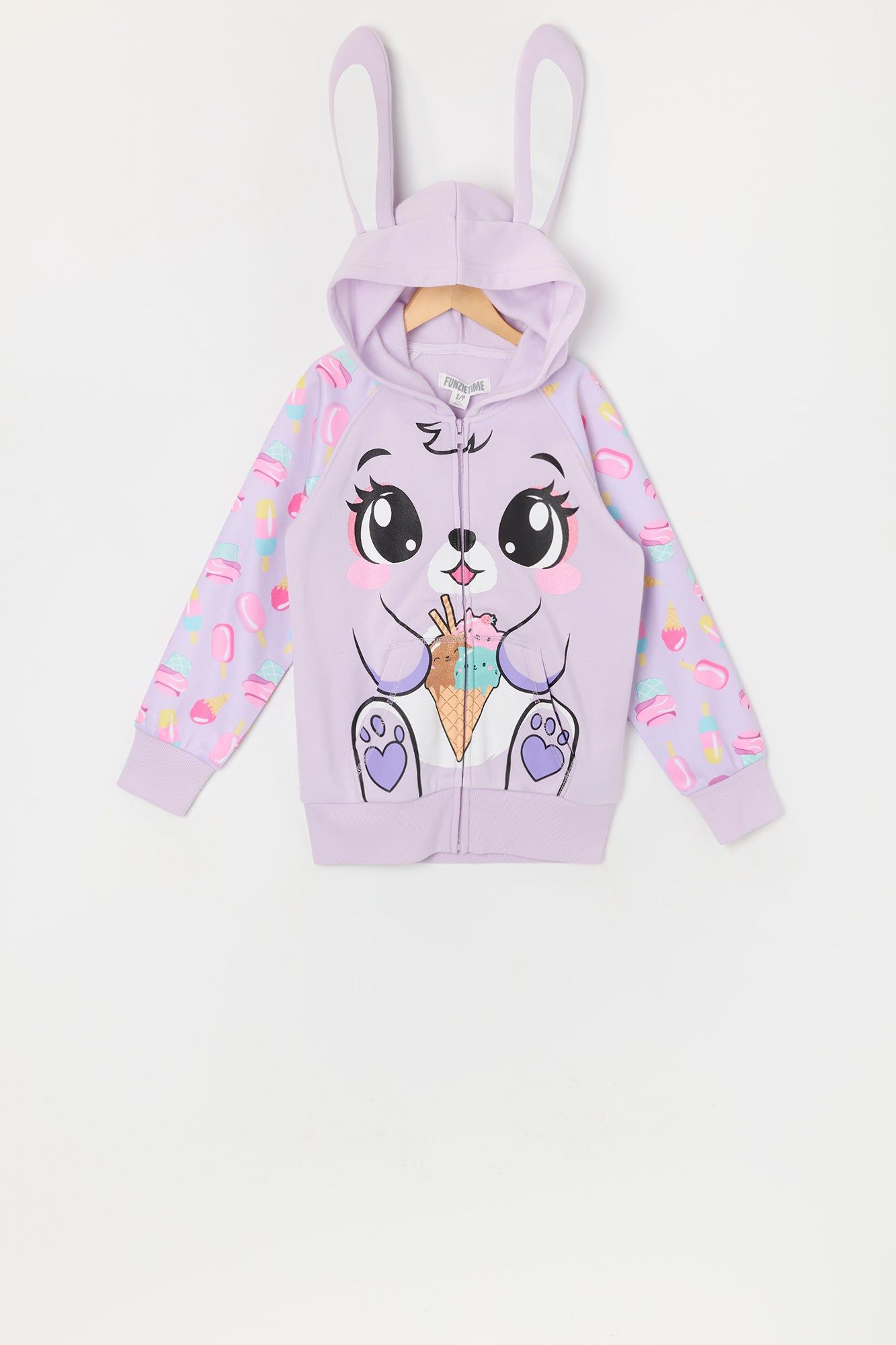Girls Ice Cream Bunny Character Hoodie sold by Urban Planet