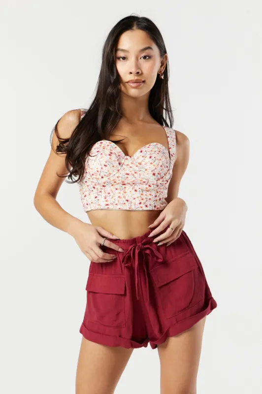 Short en gaze froissée avec ceinture sold by Urban Planet