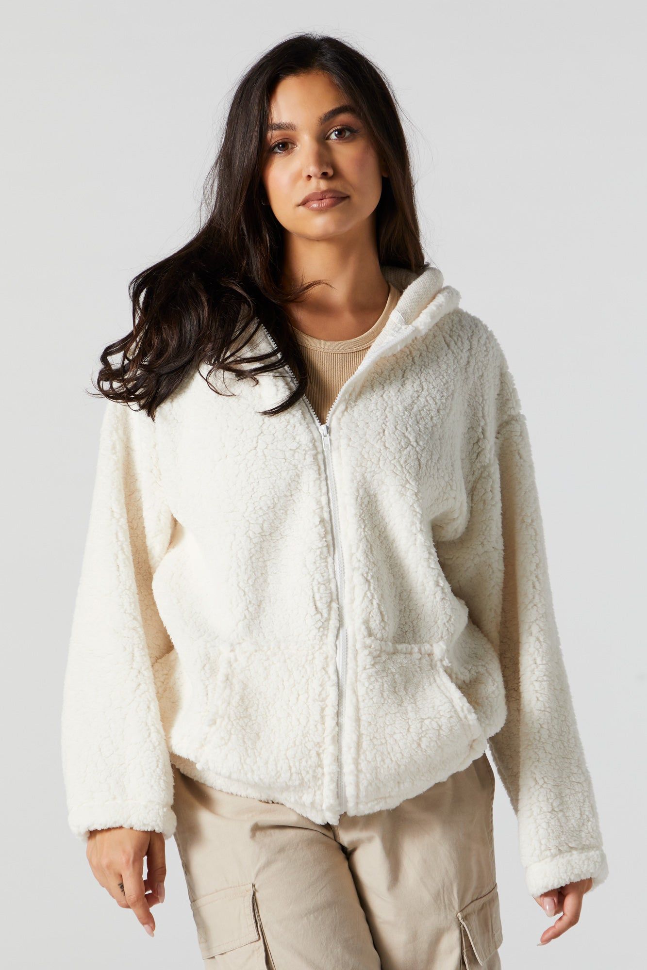 Haut surdimensionné à capuchon avec fermeture à glissière sold by Urban Planet product image thumbnail 4