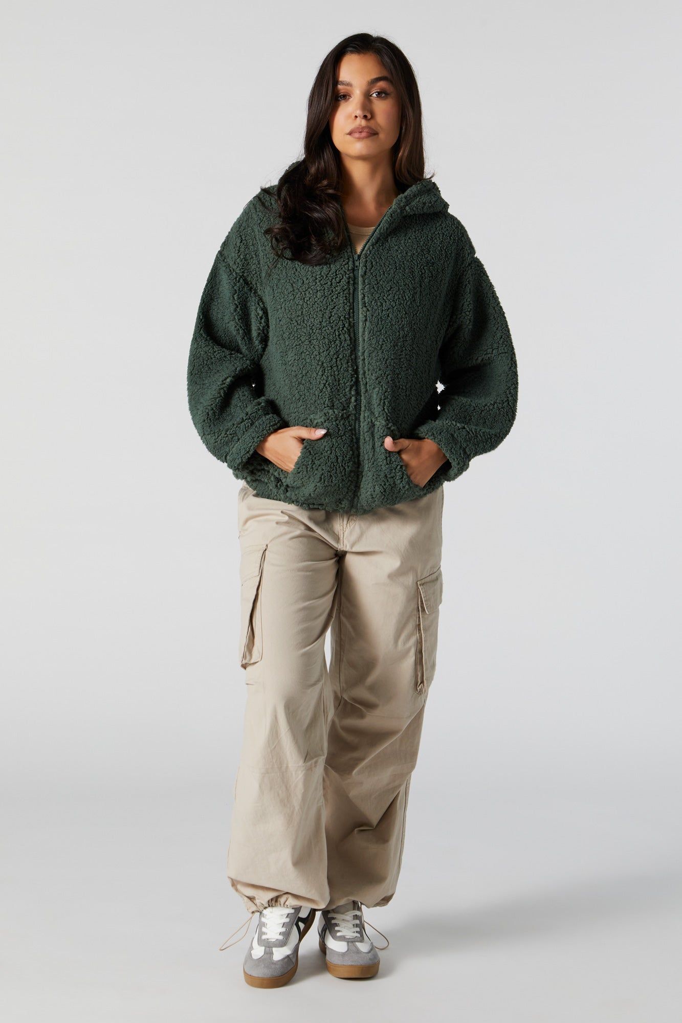 Haut surdimensionné à capuchon avec fermeture à glissière sold by Urban Planet product image thumbnail 3