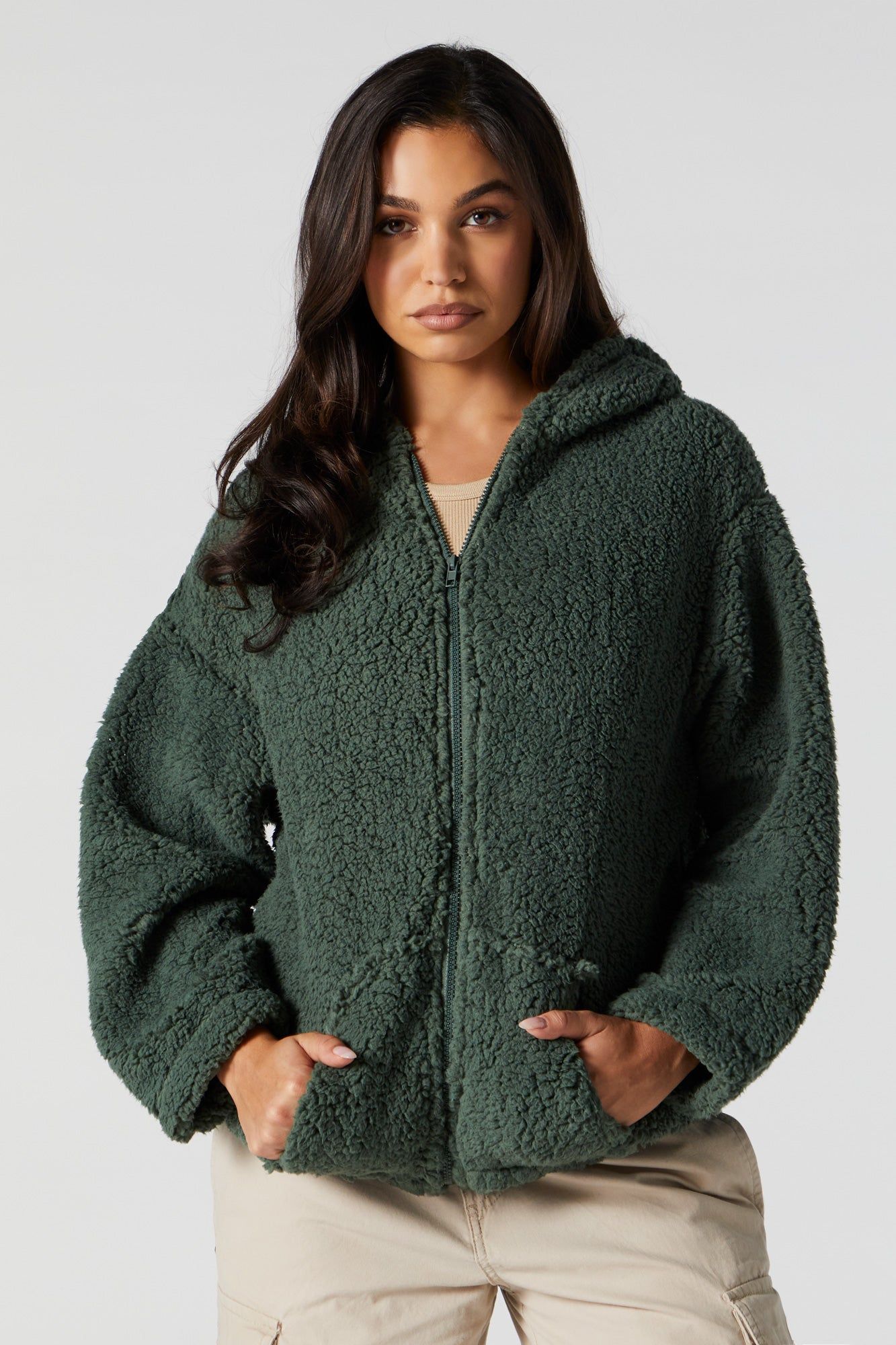 Haut surdimensionné à capuchon avec fermeture à glissière sold by Urban Planet