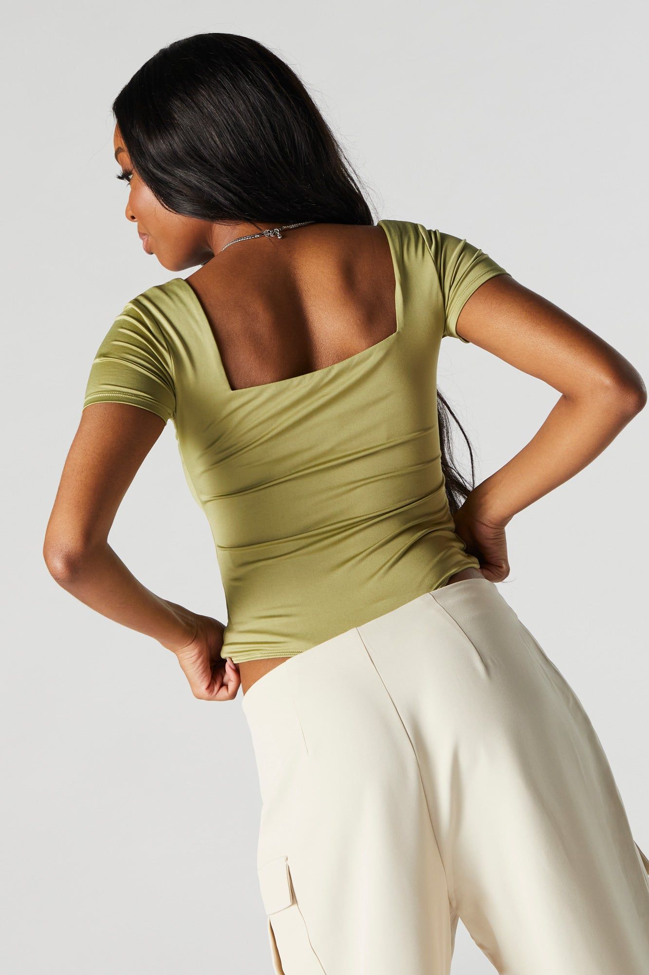 Contour Square Neck Short Sleeve Bodysuit sold by Urban Planet product image thumbnail 5