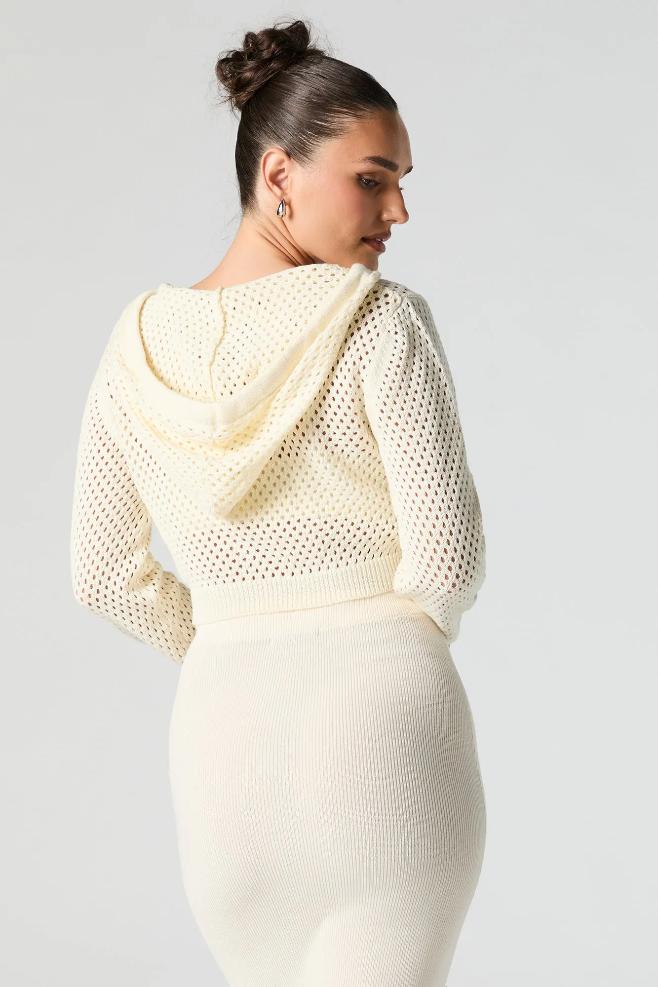 Fishnet Cropped Hoodie sold by Urban Planet product image thumbnail 5