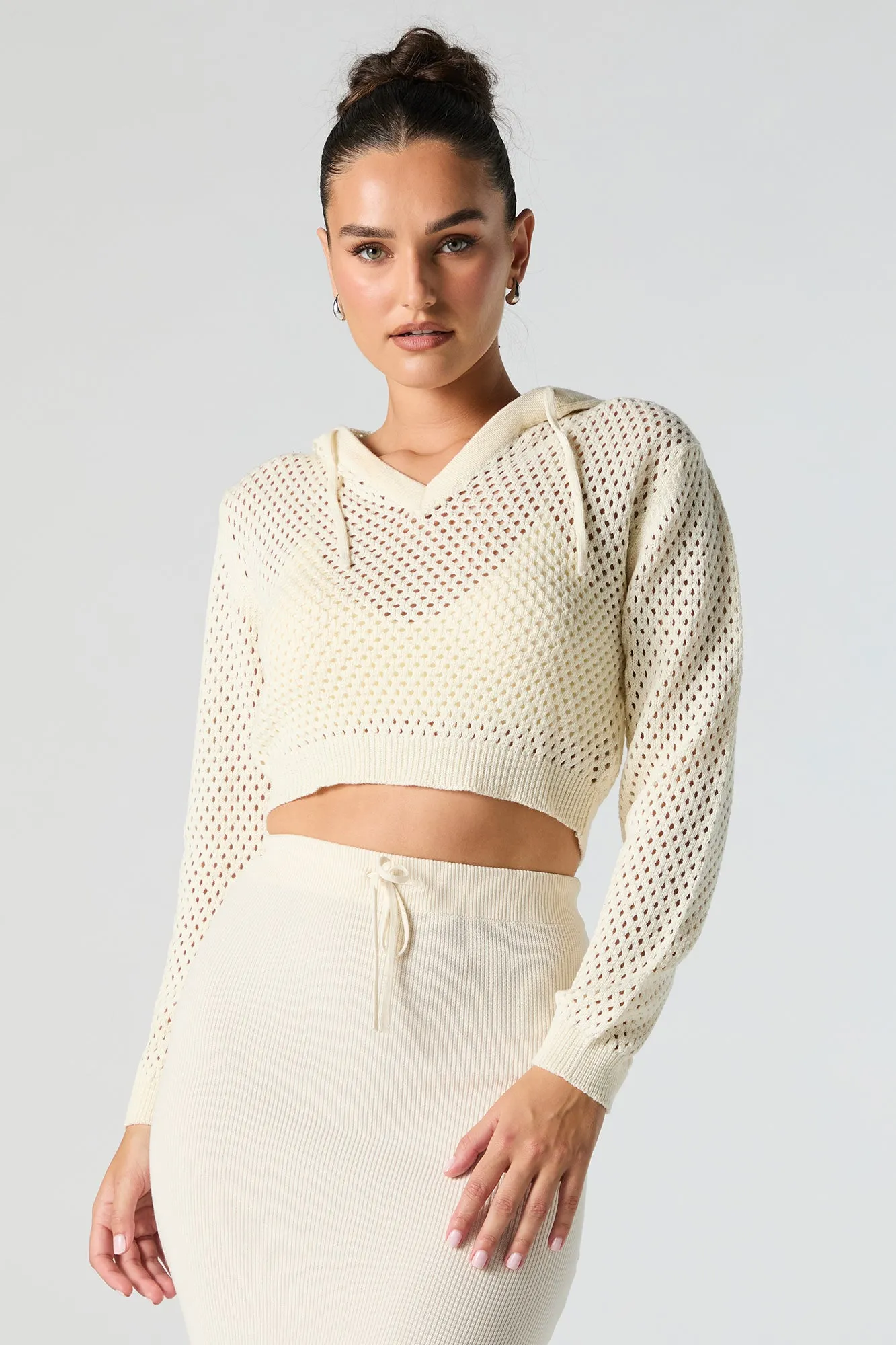 Fishnet Cropped Hoodie sold by Urban Planet product image thumbnail 4