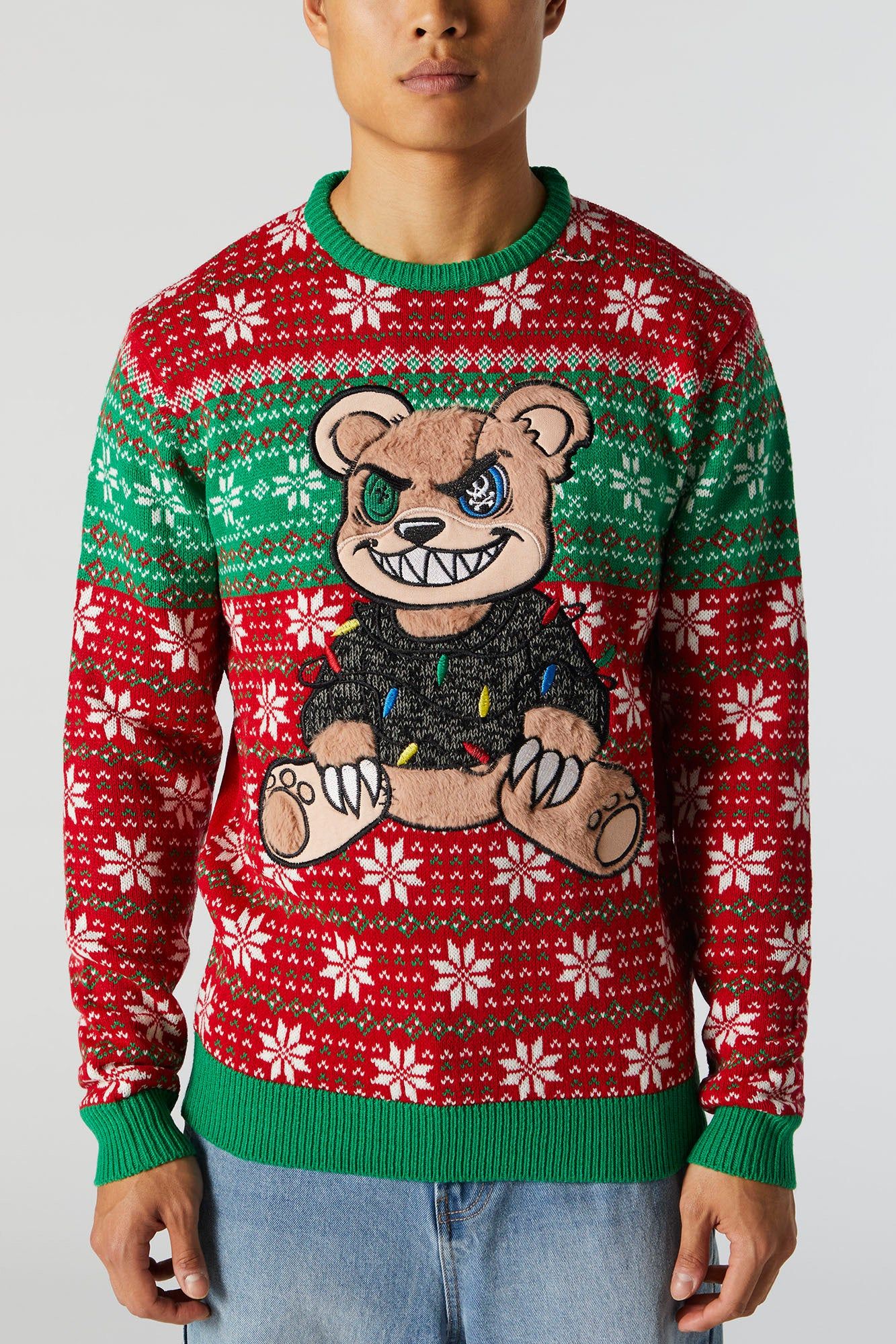 Evil Furry Bear Ugly Xmas Sweater sold by Urban Planet product image thumbnail 4