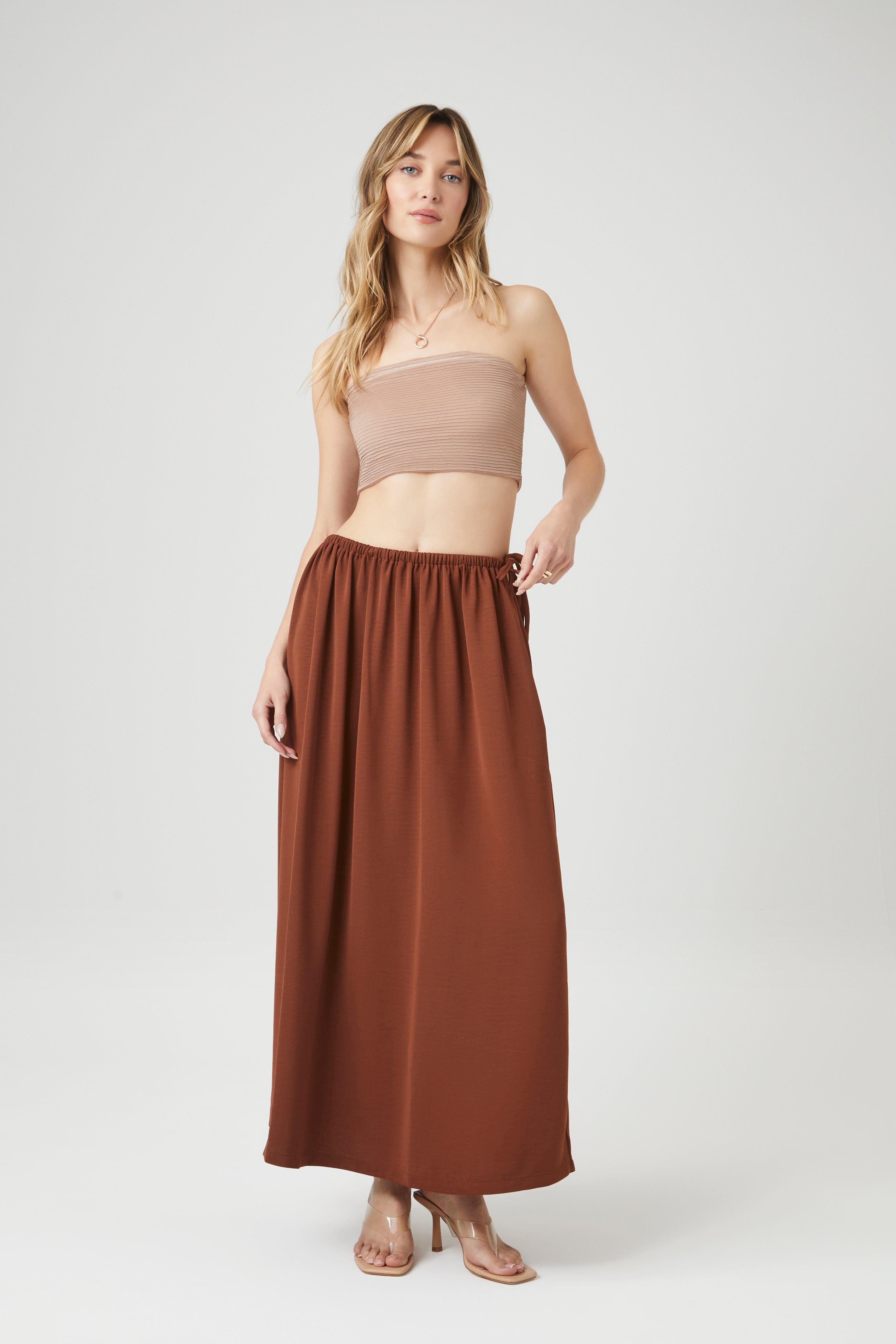 Jupe maxi en crêpe à taille coulissante sold by Urban Planet