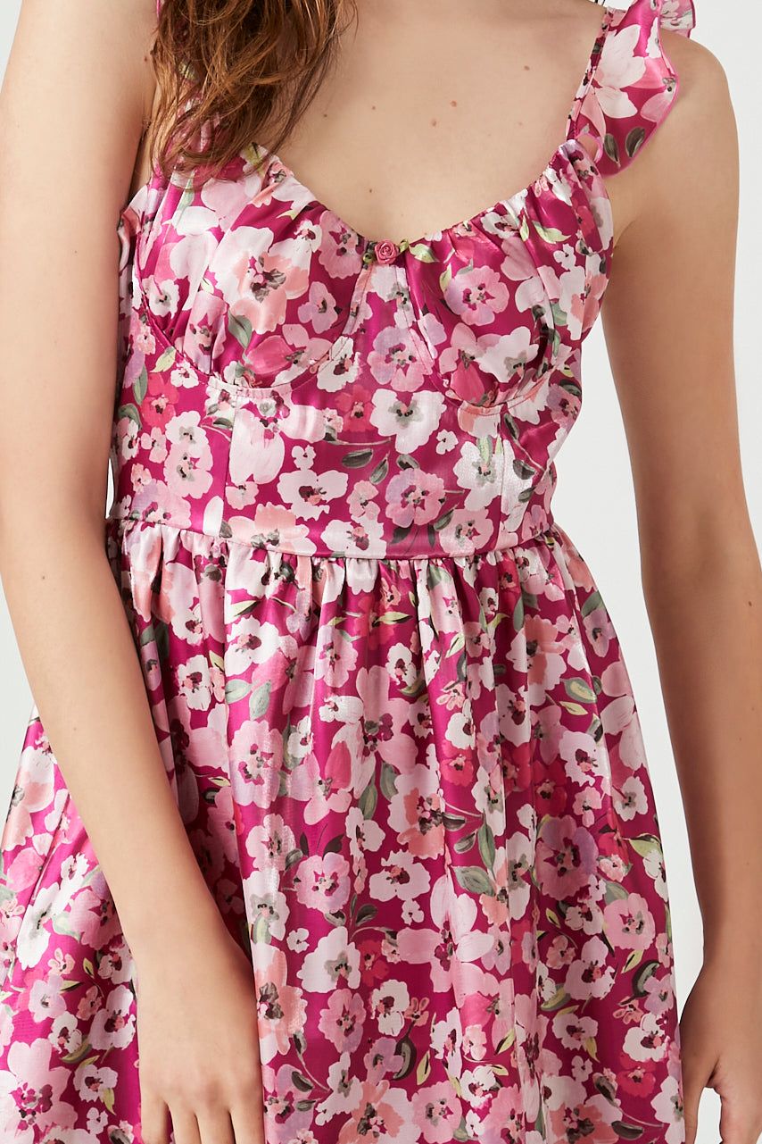 Floral Print Ruffle Mini Dress sold by Urban Planet product image thumbnail 4