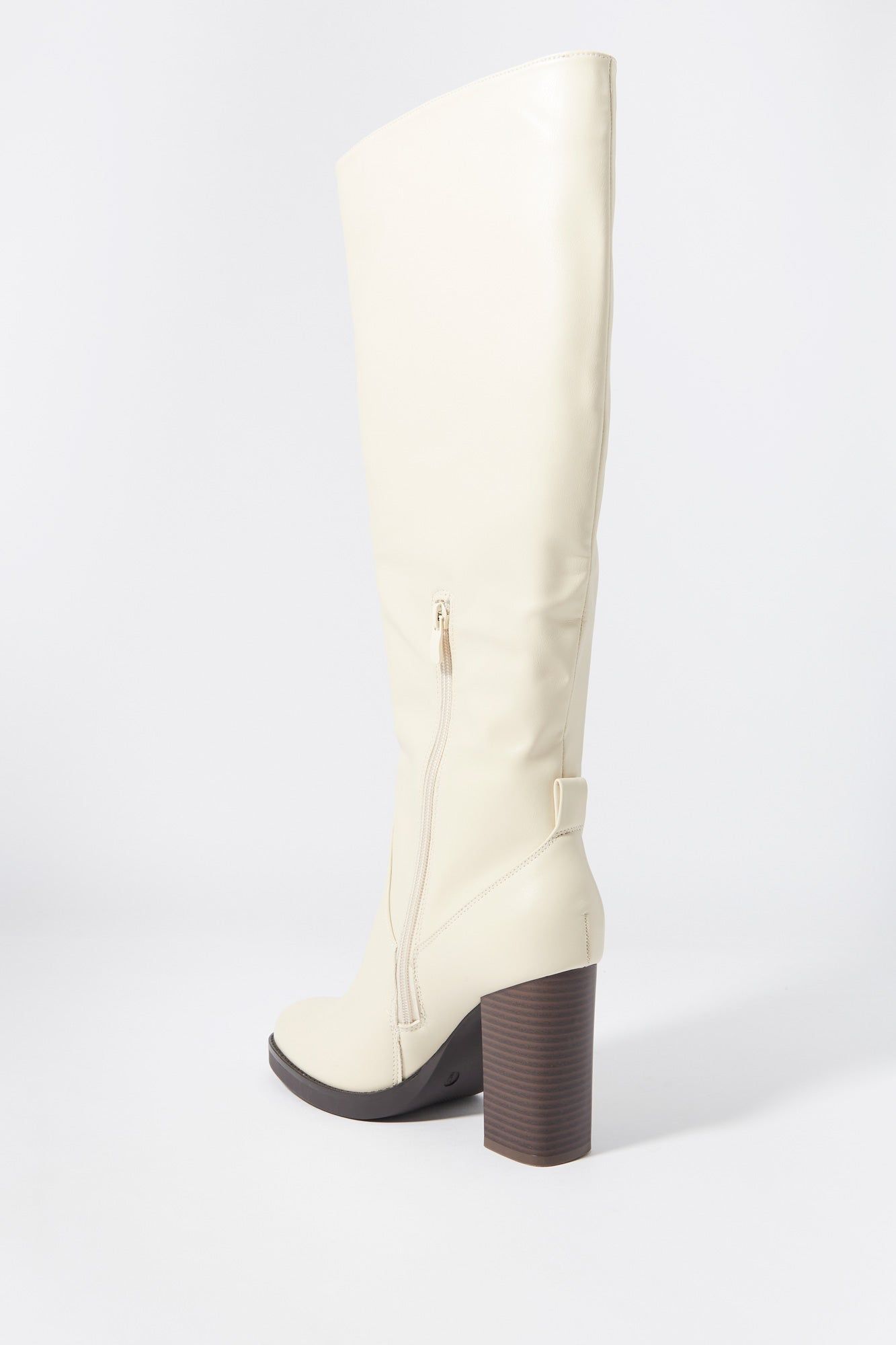 Faux Leather Knee High Heeled Boot sold by Urban Planet product image thumbnail 4