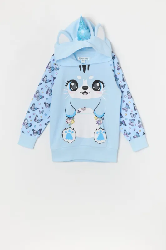Haut à capuchon Chatlicorne papillon pour fille sold by Urban Planet