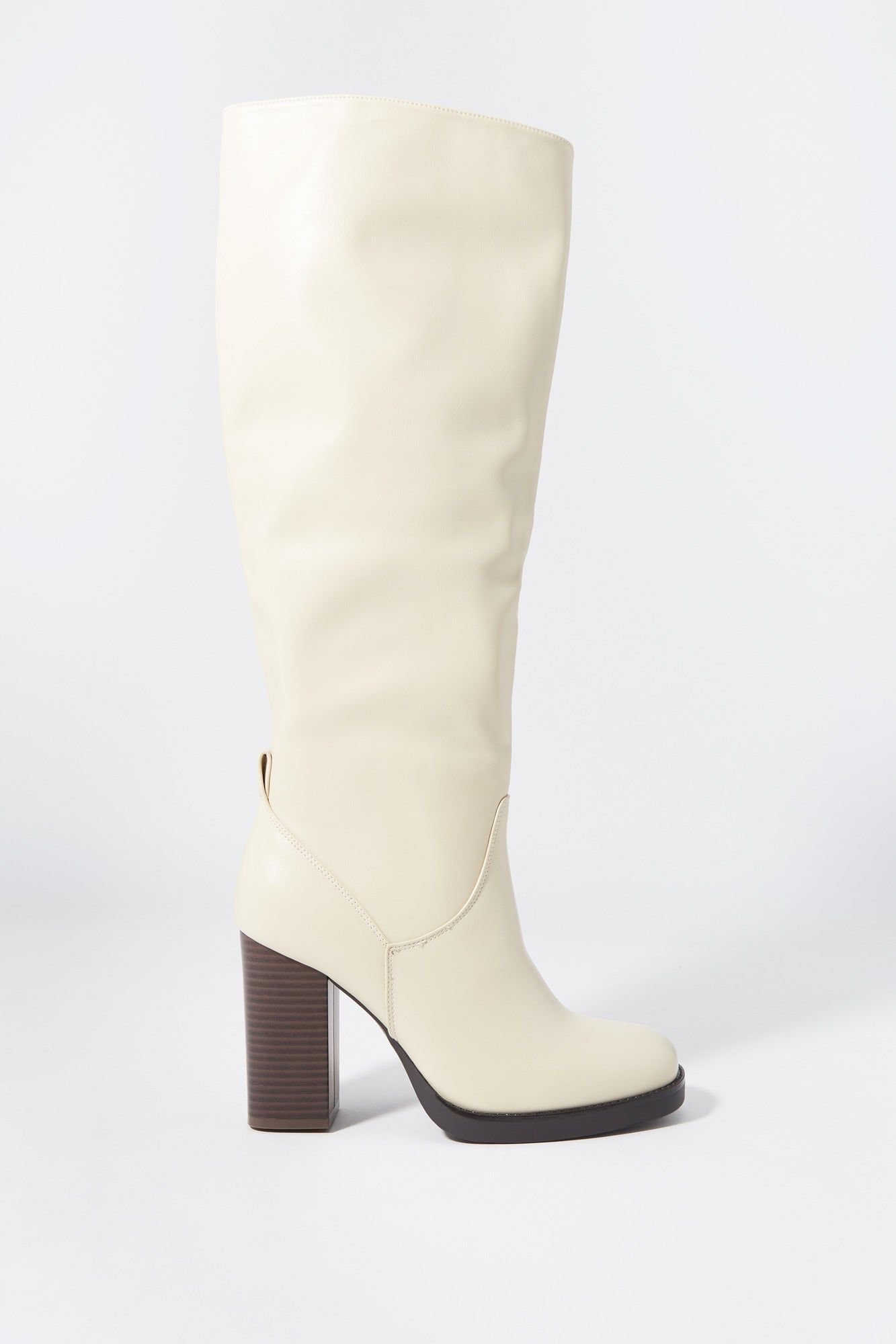 Faux Leather Knee High Heeled Boot sold by Urban Planet product image thumbnail 2