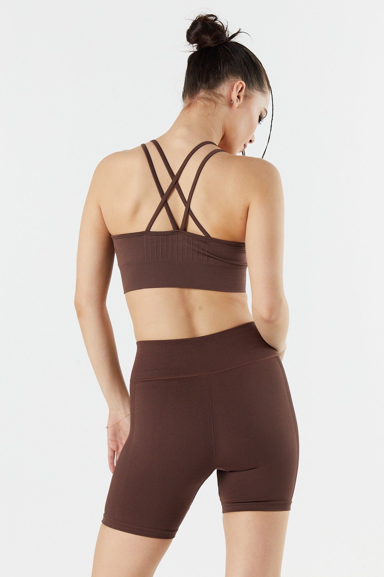 Short de cycliste à taille haute côtelé sur les côtés sold by Urban Planet product image thumbnail 14