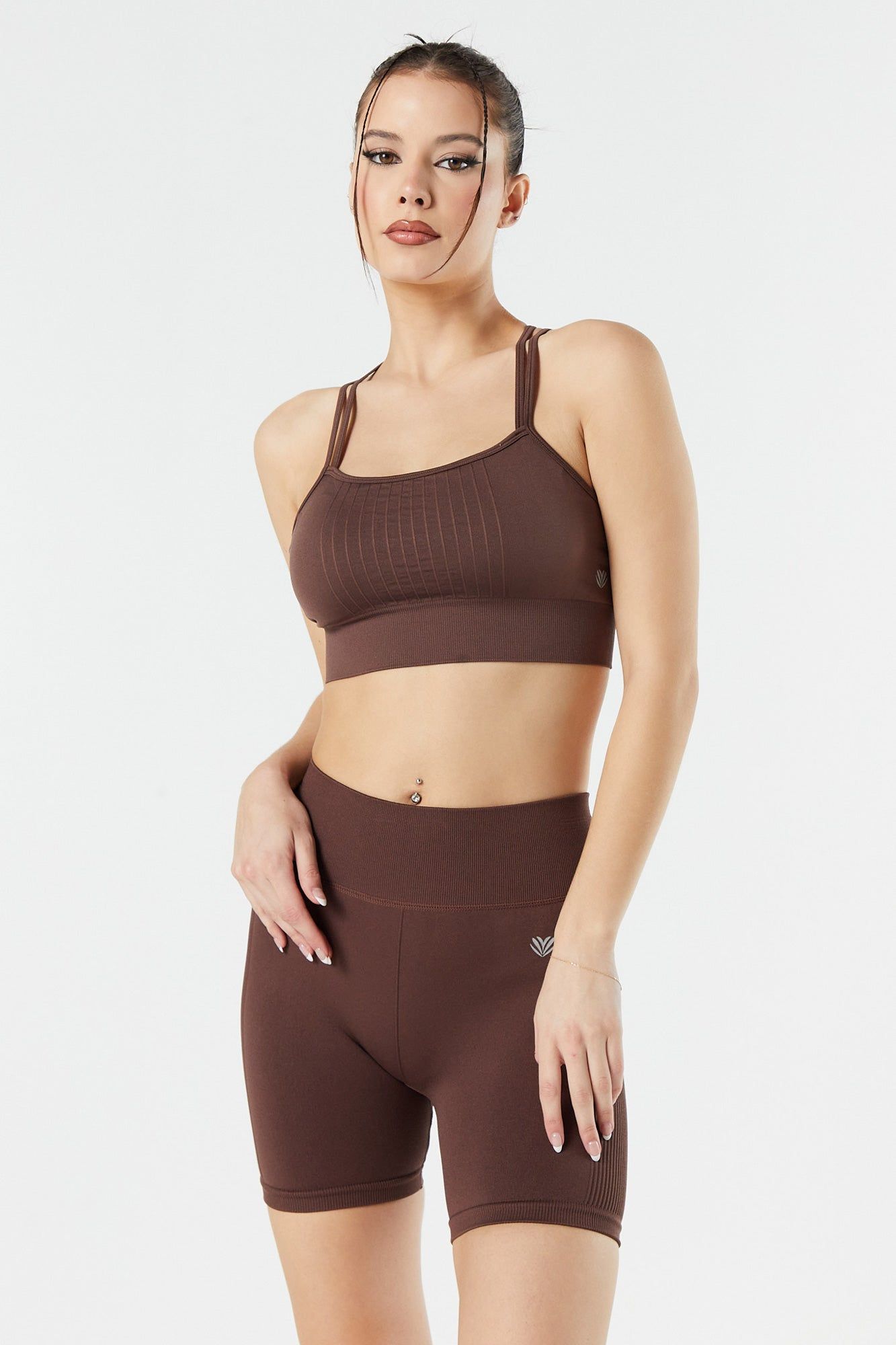 Short de cycliste à taille haute côtelé sur les côtés sold by Urban Planet product image thumbnail 13