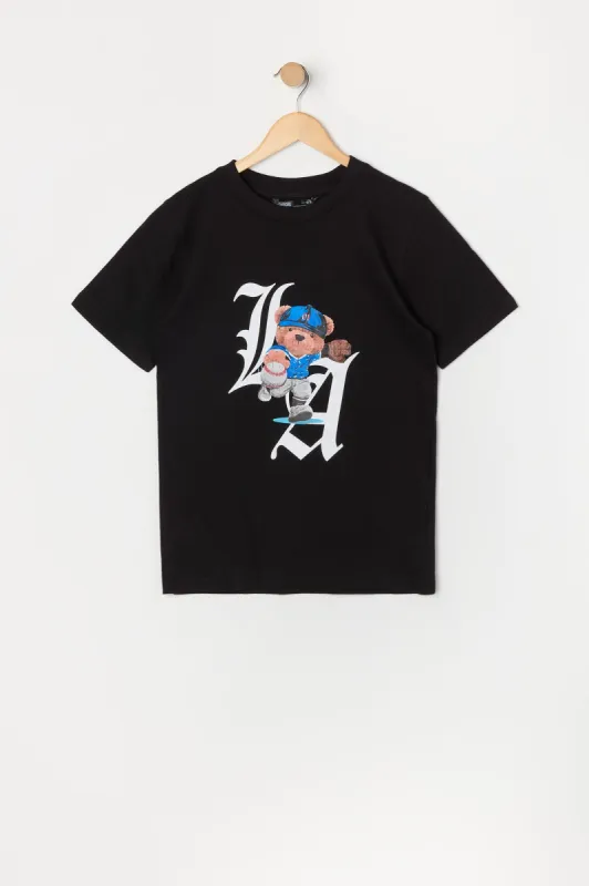 Boys LA Baseball Teddy Graphic T-Shirt sold by Urban Planet