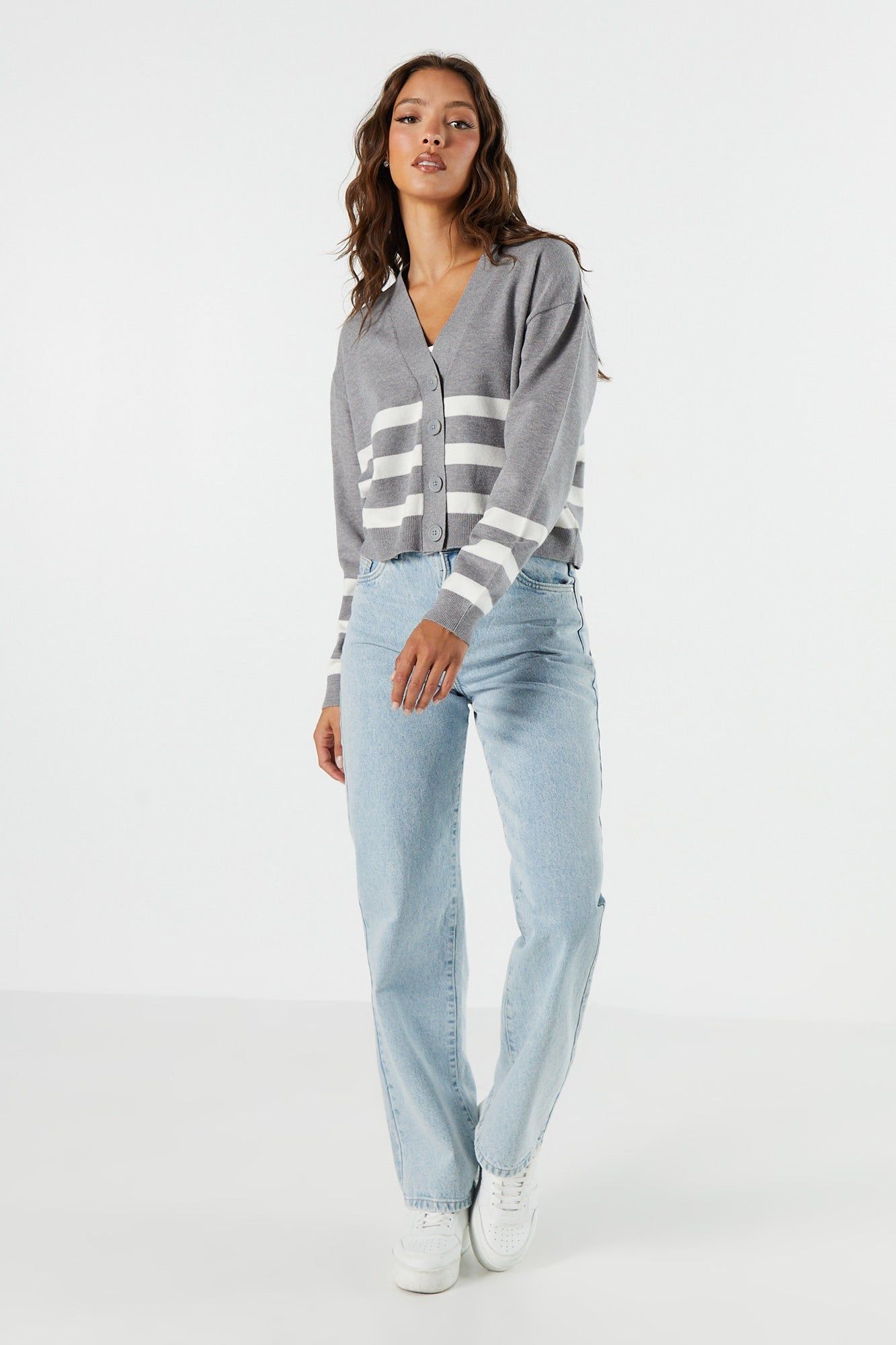 Cardigan boutonné rayé sold by Urban Planet product image thumbnail 3