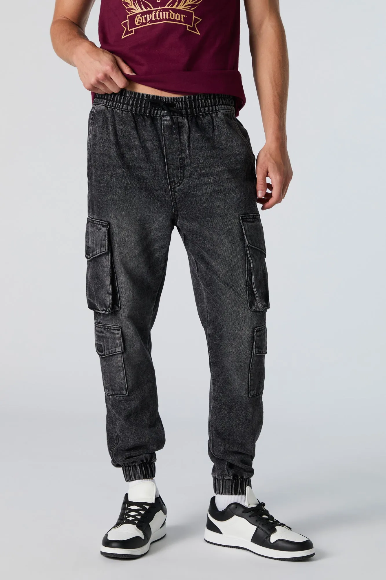 Vintage Wash Denim Cargo Jogger sold by Urban Planet product image thumbnail 4