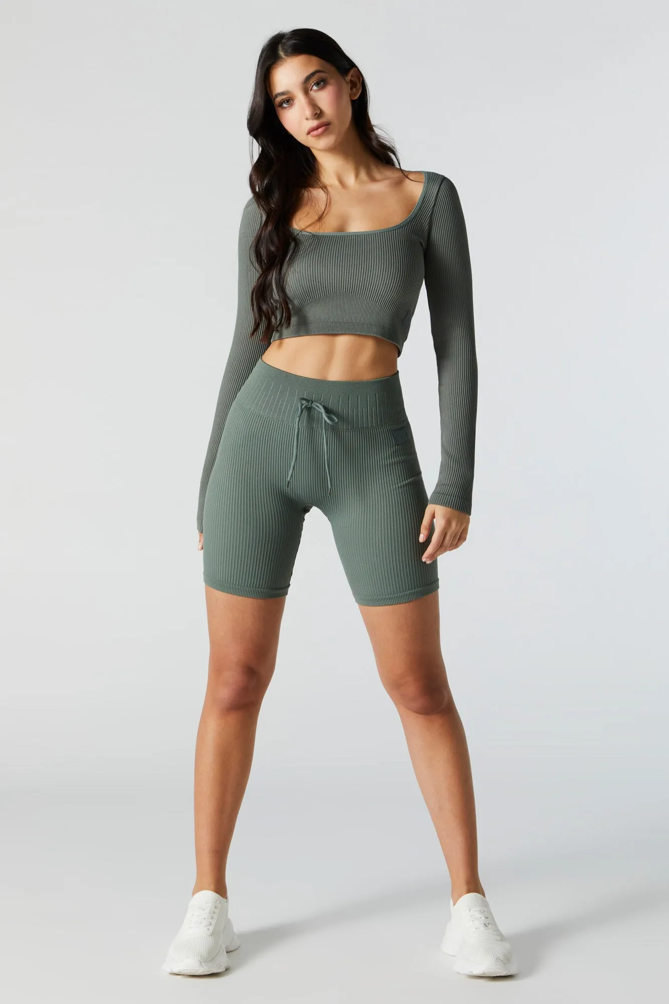 Green Sommer Ray Active Seamless Long Sleeve Top sold by Urban Planet product image thumbnail 3