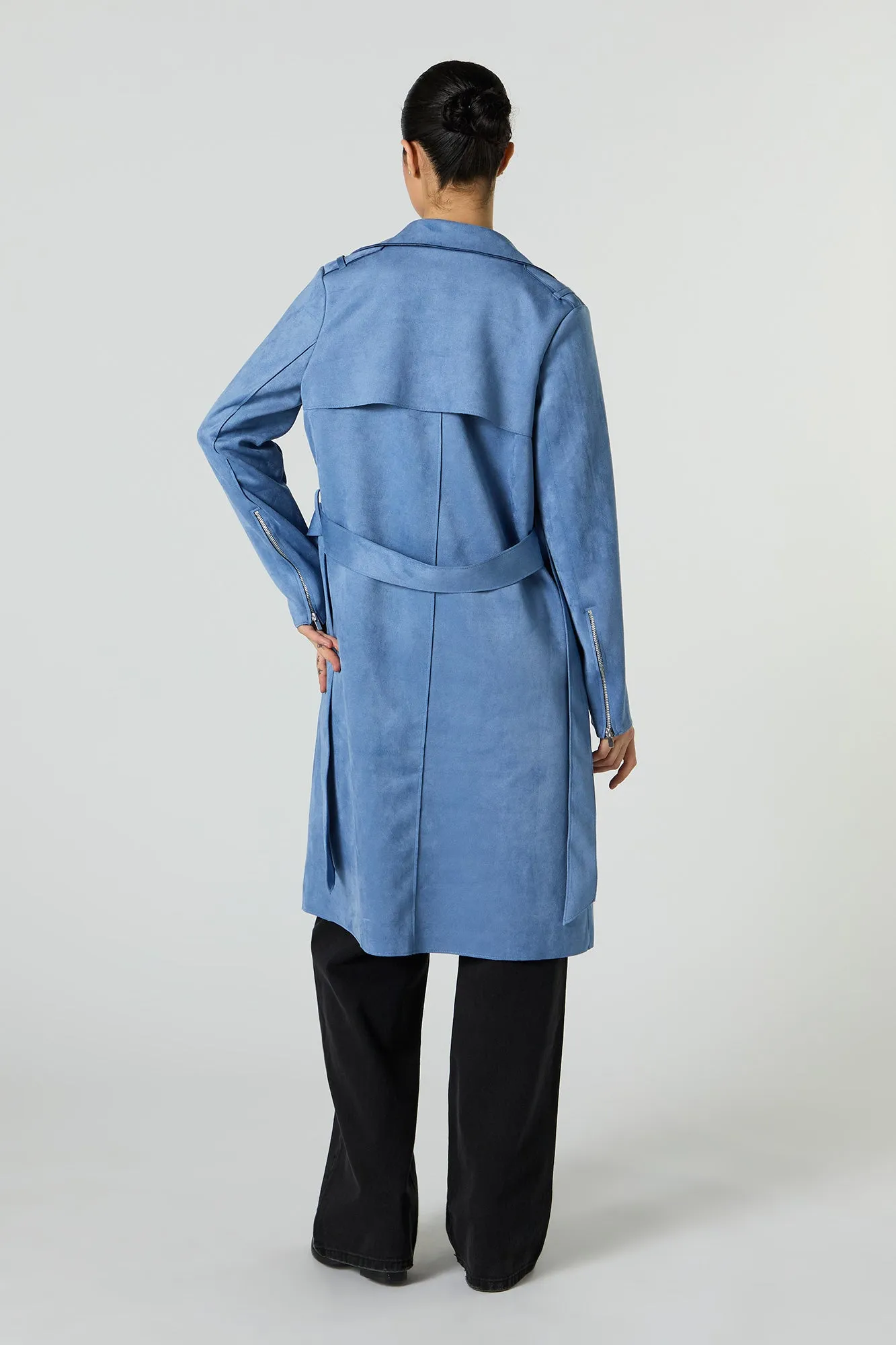 Faux Suede Trench Coat sold by Urban Planet product image thumbnail 3