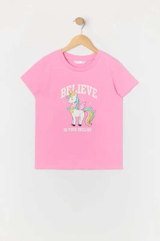 T-shirt à imprimé Unicorn Dreams pour fille sold by Urban Planet