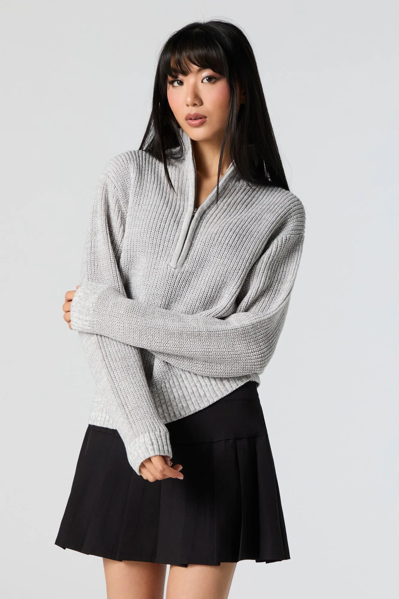 Quarter Zip Knit Sweater sold by Urban Planet product image thumbnail 4