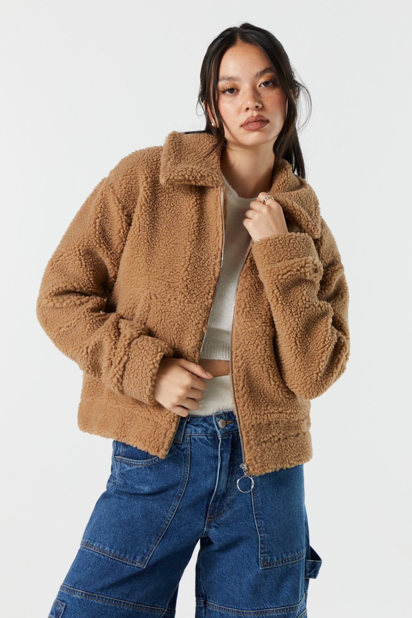 Zip-Up Teddy Coat sold by Urban Planet