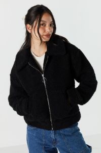 Zip-Up Teddy Coat sold by Urban Planet