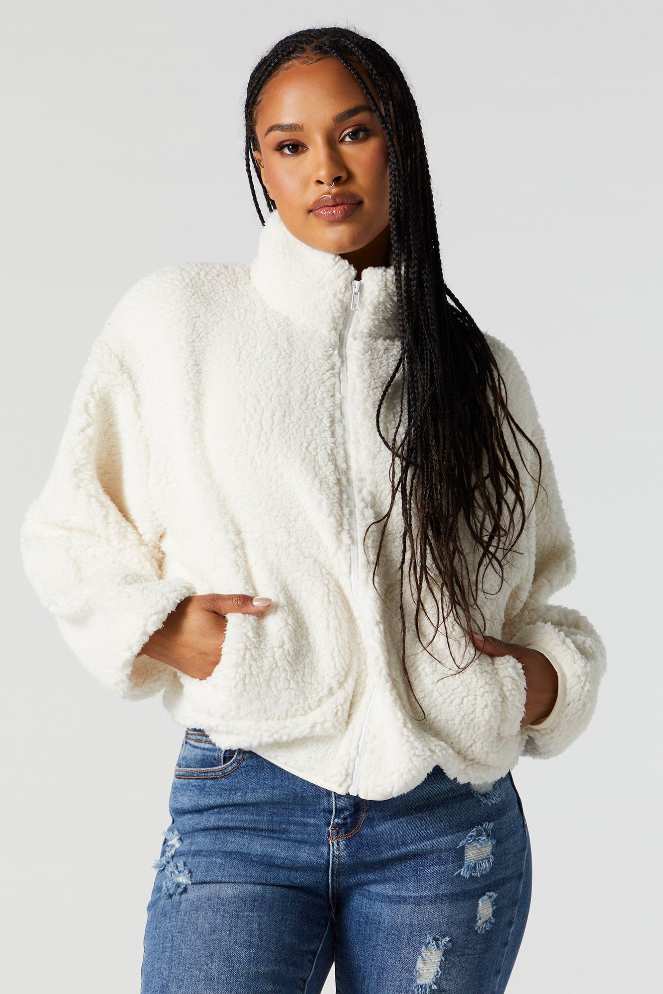 Blouson en Sherpa à fermeture à glissière sold by Urban Planet