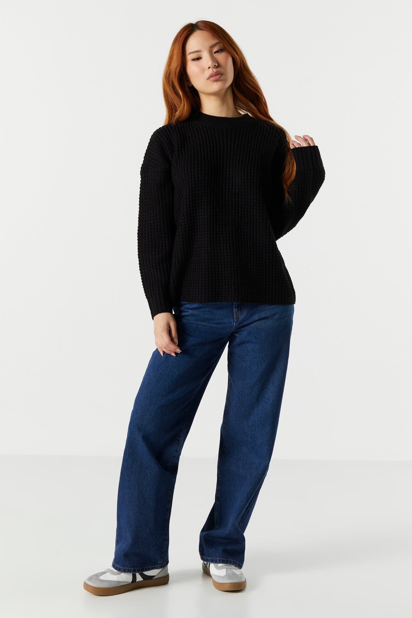 Chandail surdimensionné en tricot gaufré sold by Urban Planet product image thumbnail 6