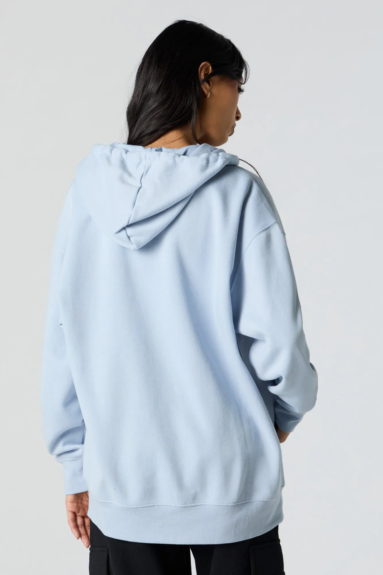 Fleece Oversized Zip-Up Hoodie sold by Urban Planet product image thumbnail 2