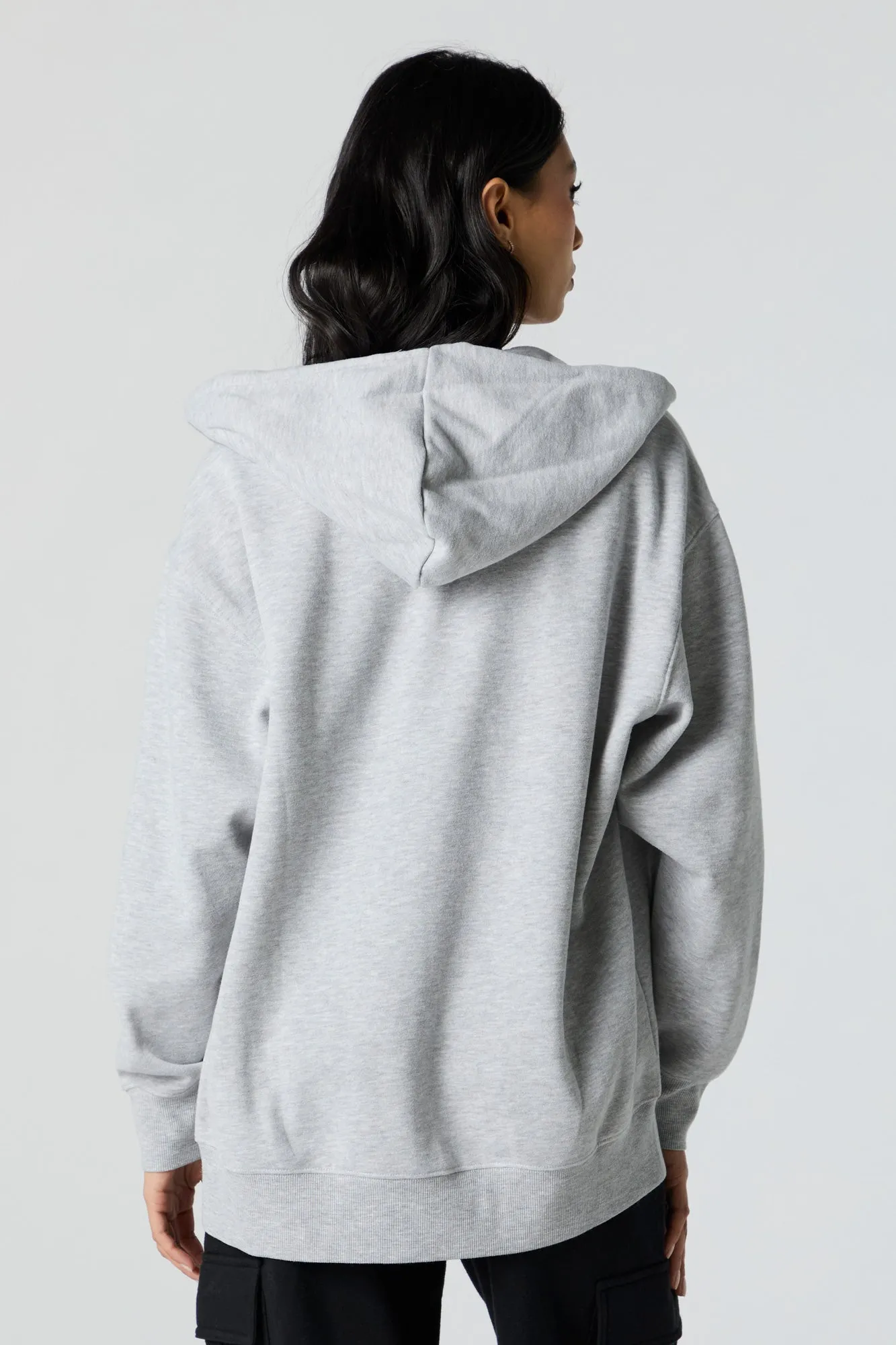 Fleece Oversized Zip-Up Hoodie sold by Urban Planet product image thumbnail 5