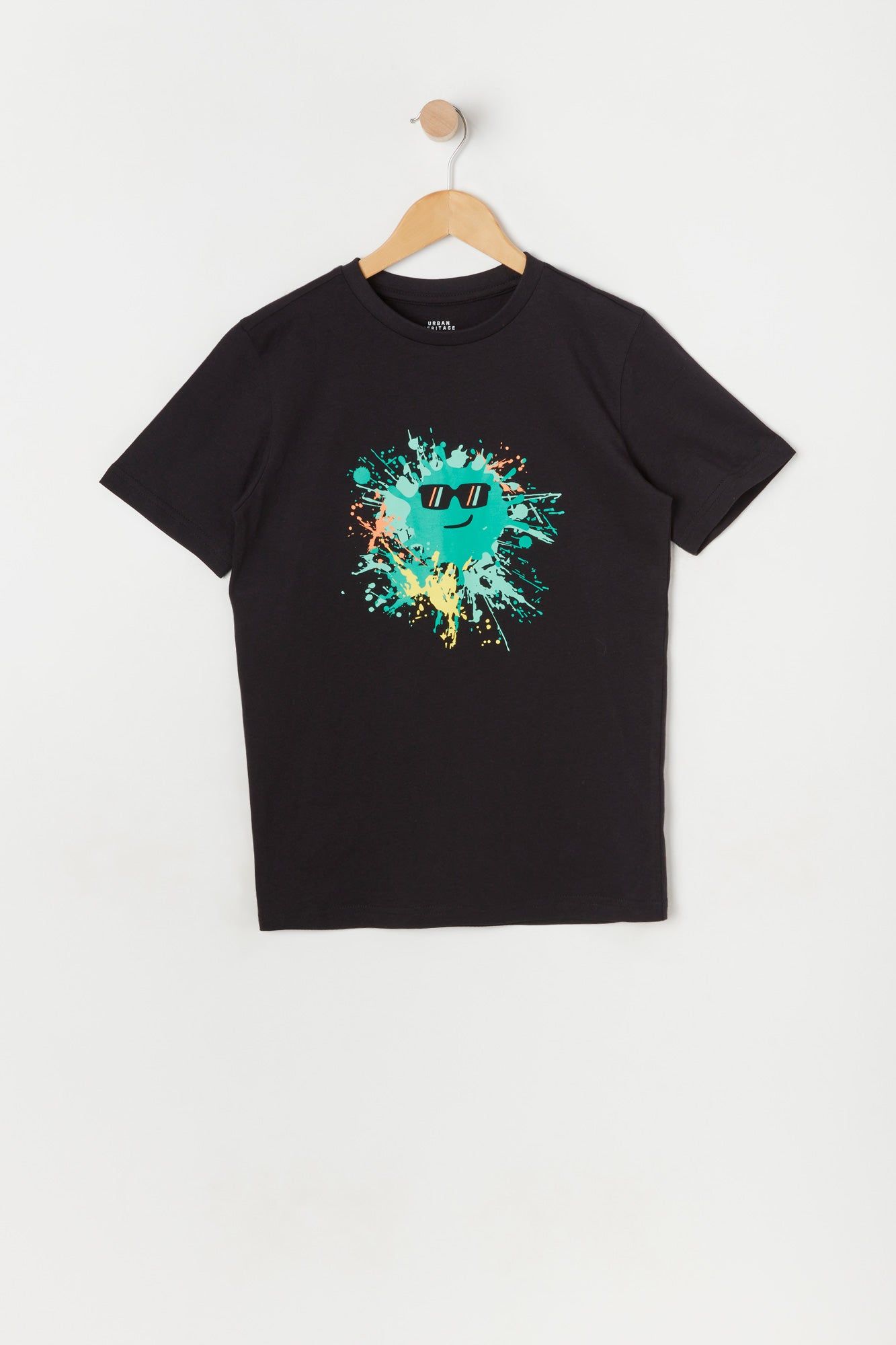 Boys Paint Splatter Happy Face Graphic T-Shirt sold by Urban Planet