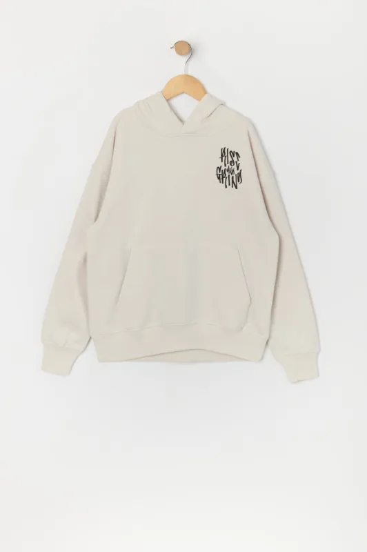 Haut à capuchon en molleton avec imprimé Rise and Grind pour garçon sold by Urban Planet