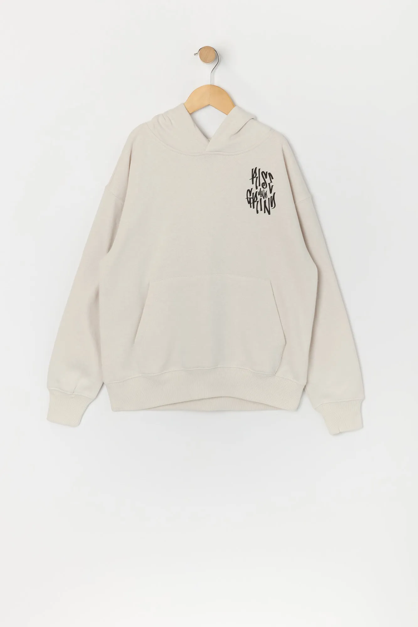 Haut à capuchon en molleton avec imprimé Rise and Grind pour garçon sold by Urban Planet