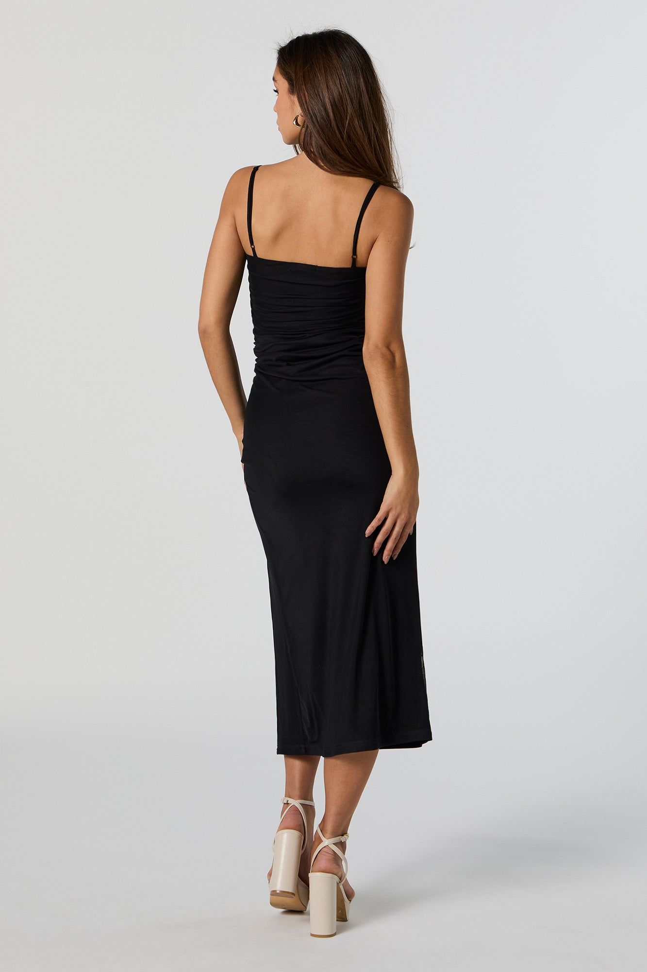 Mesh Ruched Slit Midi Dress sold by Urban Planet product image thumbnail 3