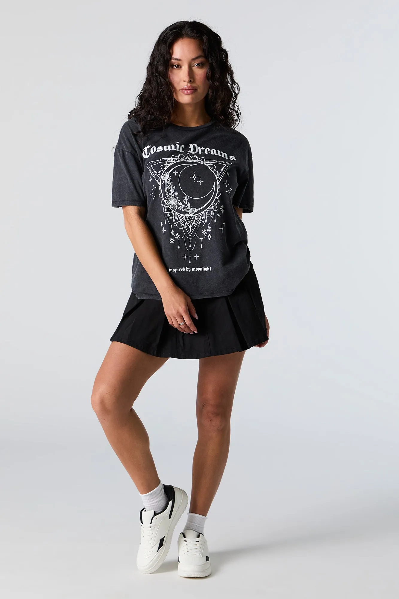 Cosmic Dreams Graphic Washed Boyfriend T-Shirt sold by Urban Planet product image thumbnail 2