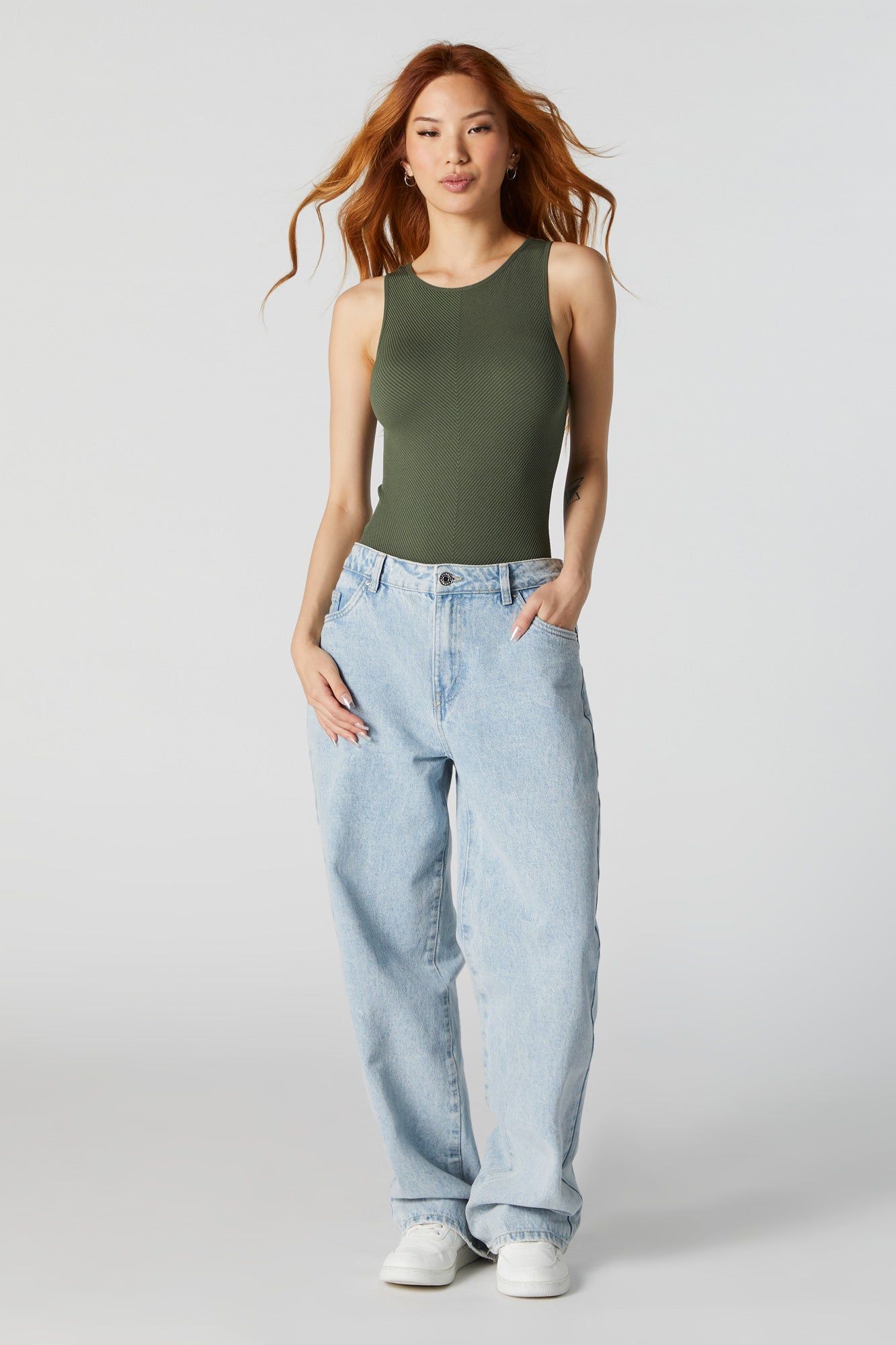 Seamless Ribbed Sleeveless Bodysuit sold by Urban Planet product image thumbnail 4