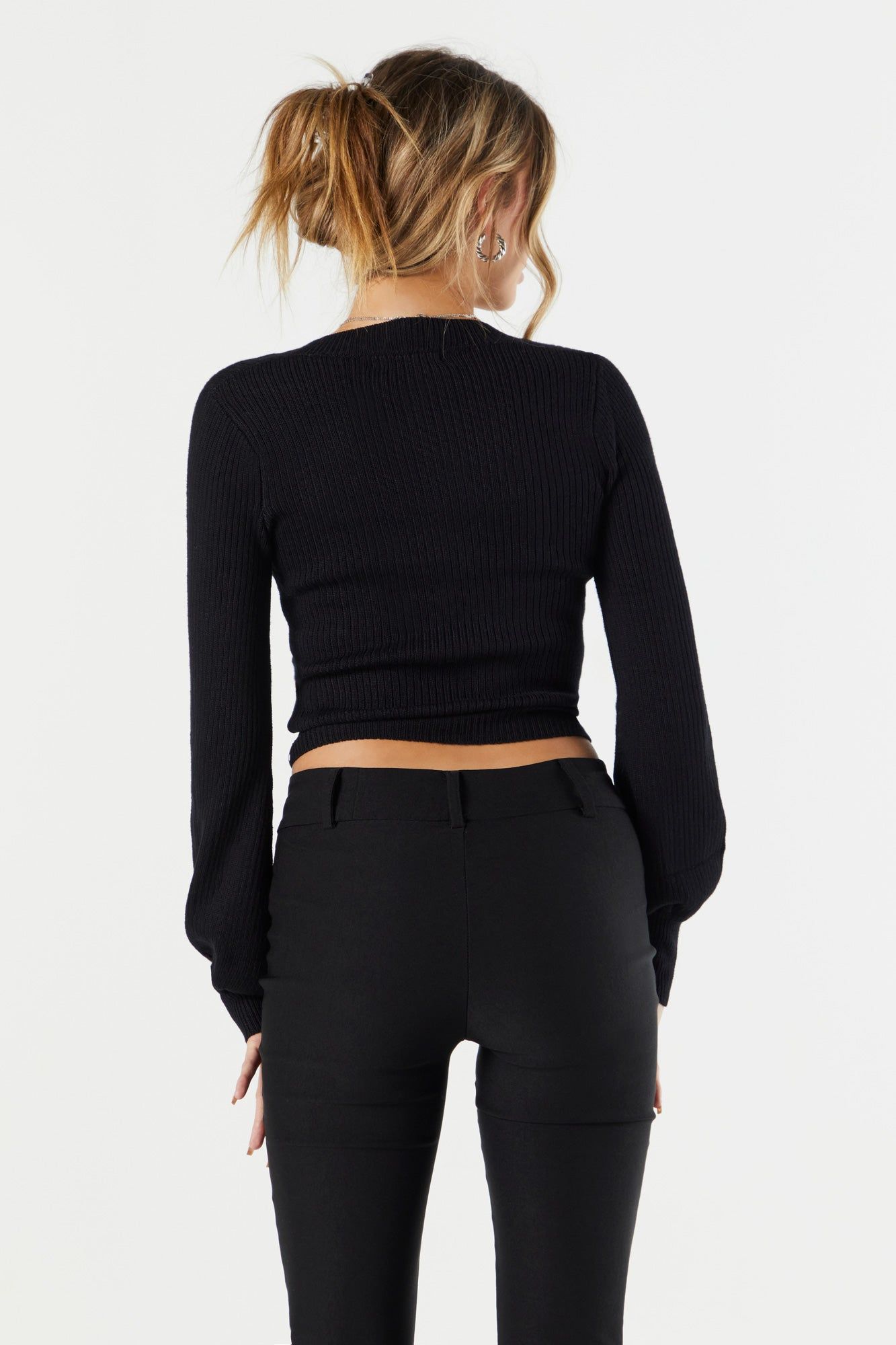 Ribbed Knit V-Neck Sweater sold by Urban Planet product image thumbnail 5