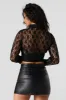 Haut corset court fleuri en dentelle à manches longues sold by Urban Planet