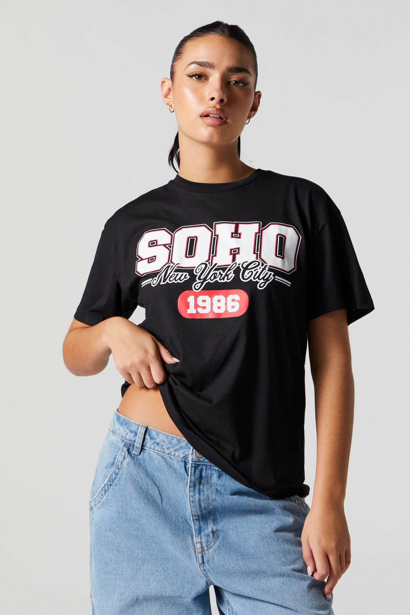 Soho Graphic Boyfriend T-Shirt sold by Urban Planet product image thumbnail 2