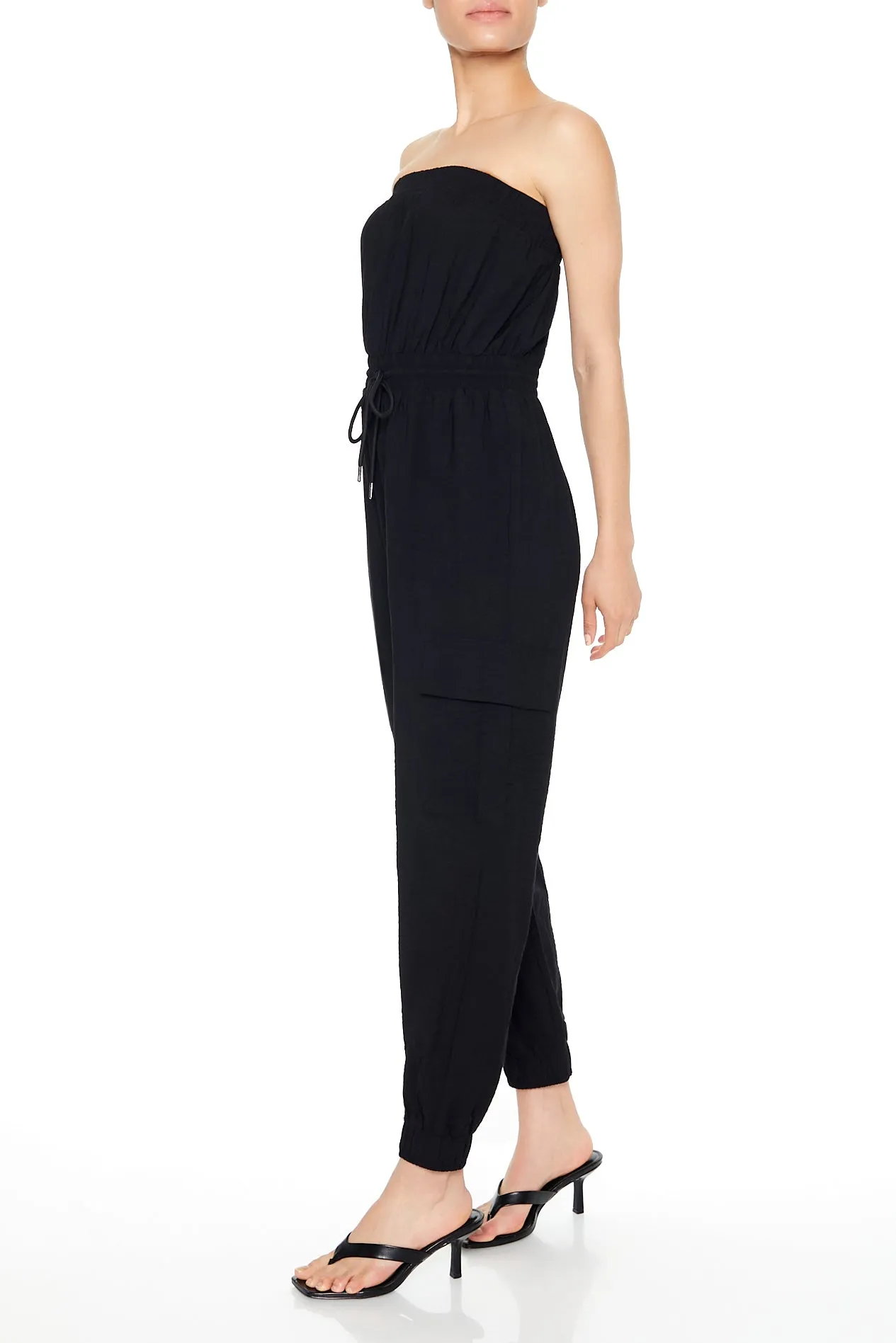 Strapless Tie Waist Cargo Jumpsuit sold by Urban Planet product image thumbnail 2