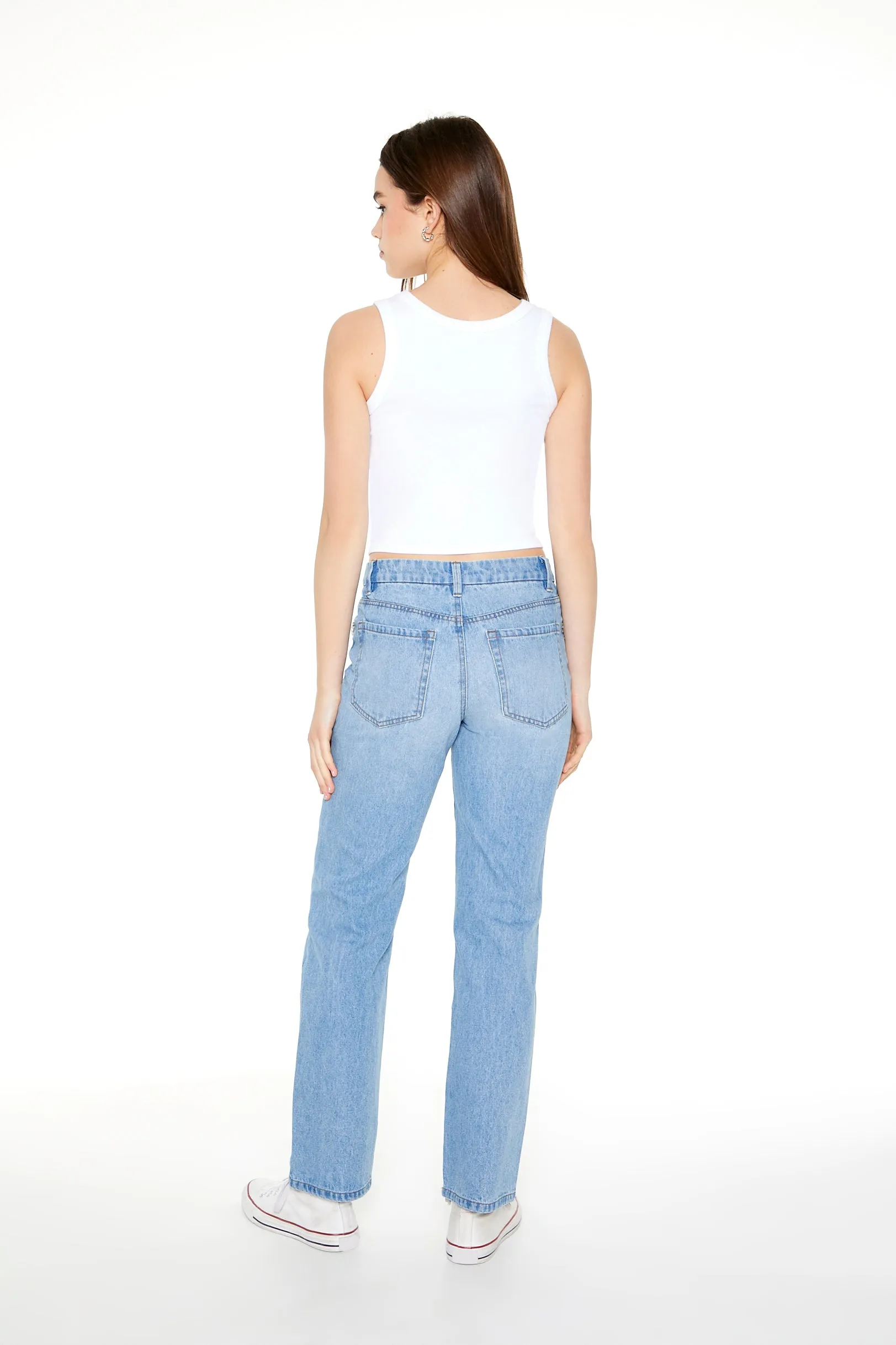 Jean en denim avec taille à surplis, pierres du Rhin et franges sold by Urban Planet product image thumbnail 4