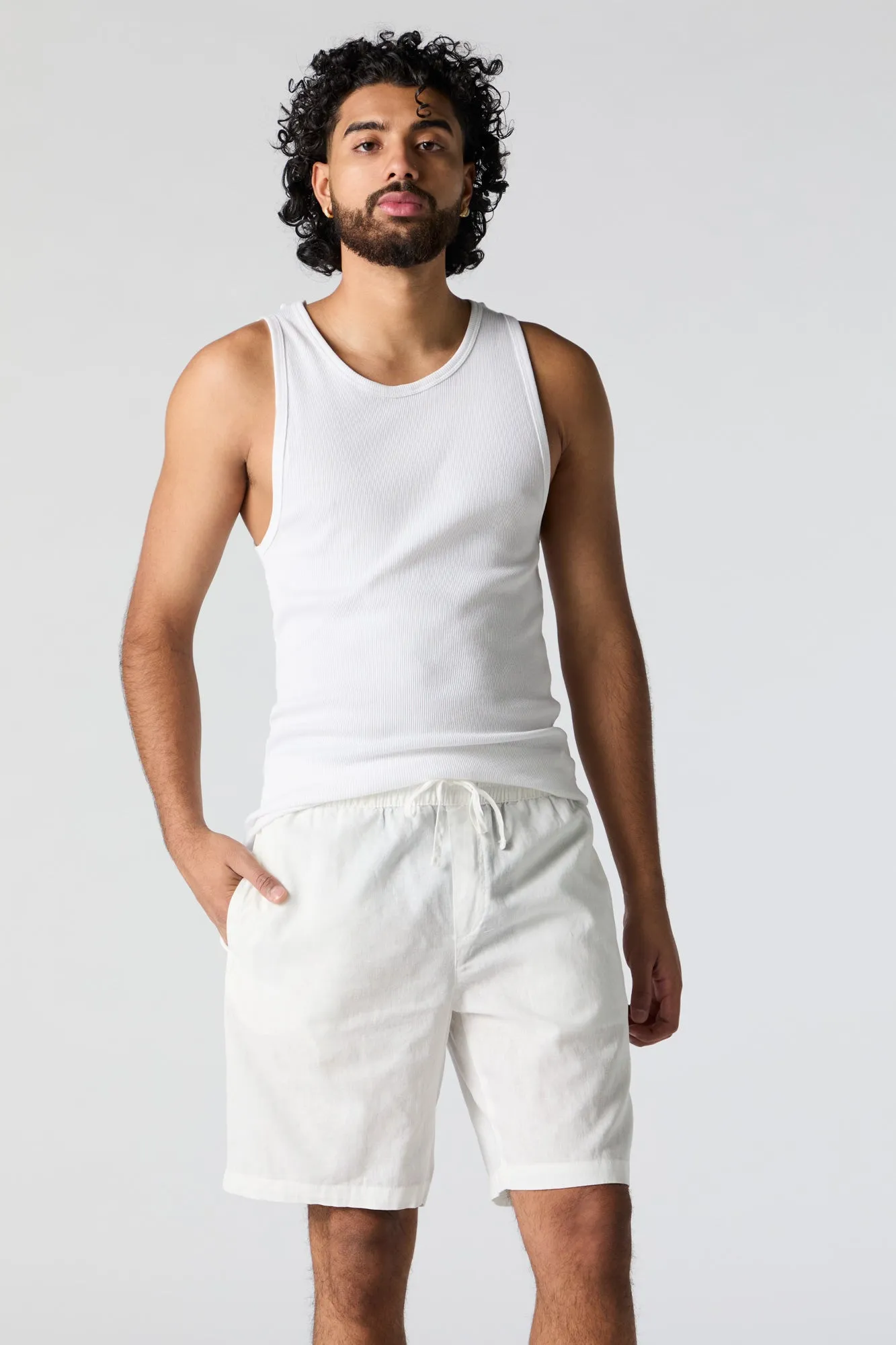 Linen Mid Length Short sold by Urban Planet