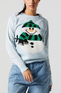 Chandail en tricot de jersey jacquard à imprimé Bonhomme de neige sold by Urban Planet