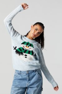Chandail en tricot de jersey jacquard à imprimé Bonhomme de neige sold by Urban Planet