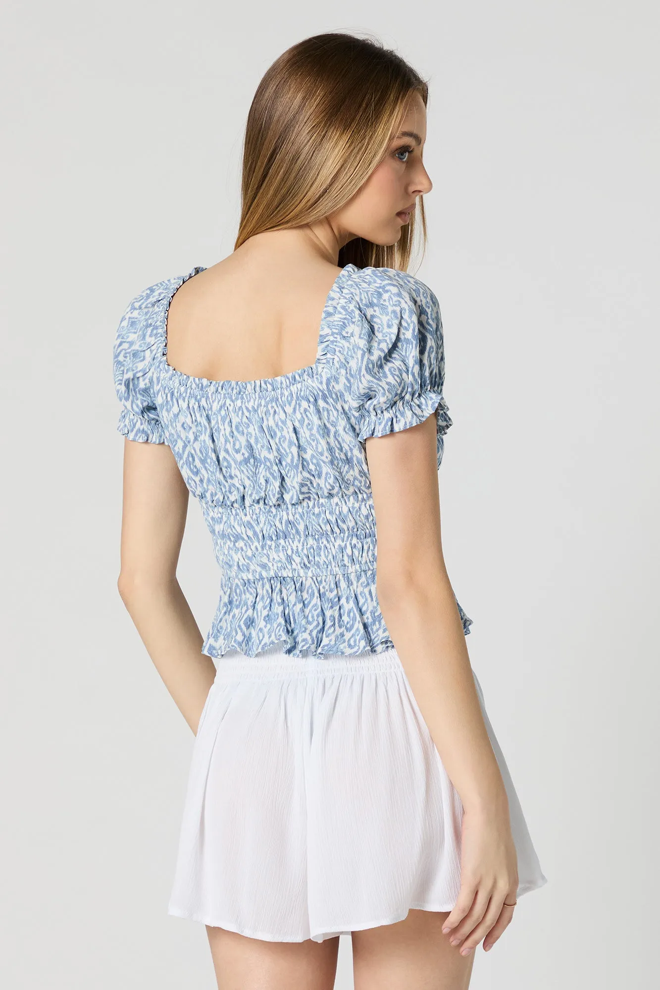 Printed Short Sleeve Milkmaid Top sold by Urban Planet product image thumbnail 2