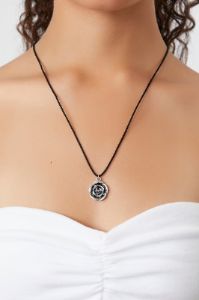 Etched Rose Pendant Necklace sold by Urban Planet