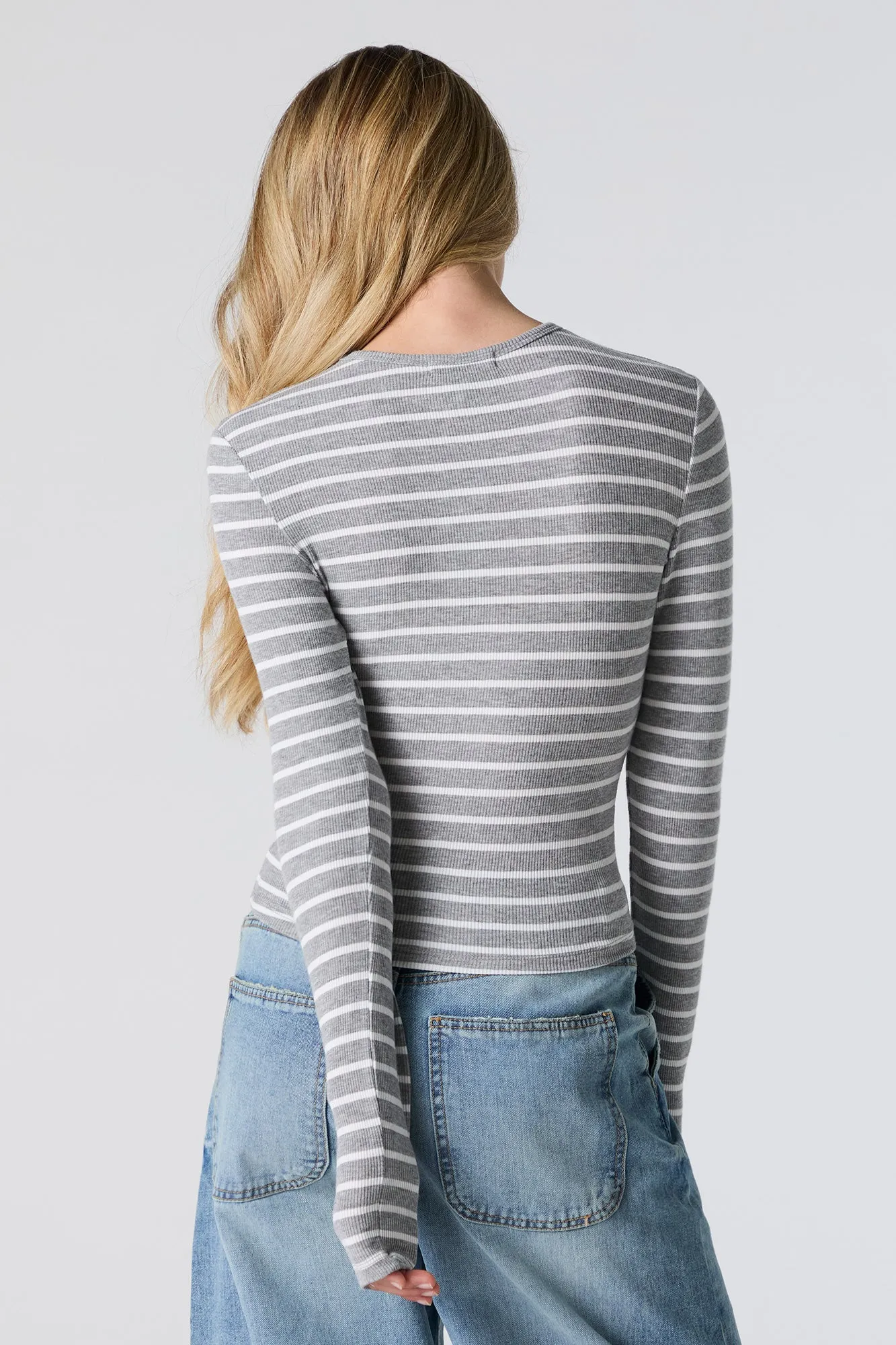 Ribbed Crewneck Long Sleeve Top sold by Urban Planet product image thumbnail 2