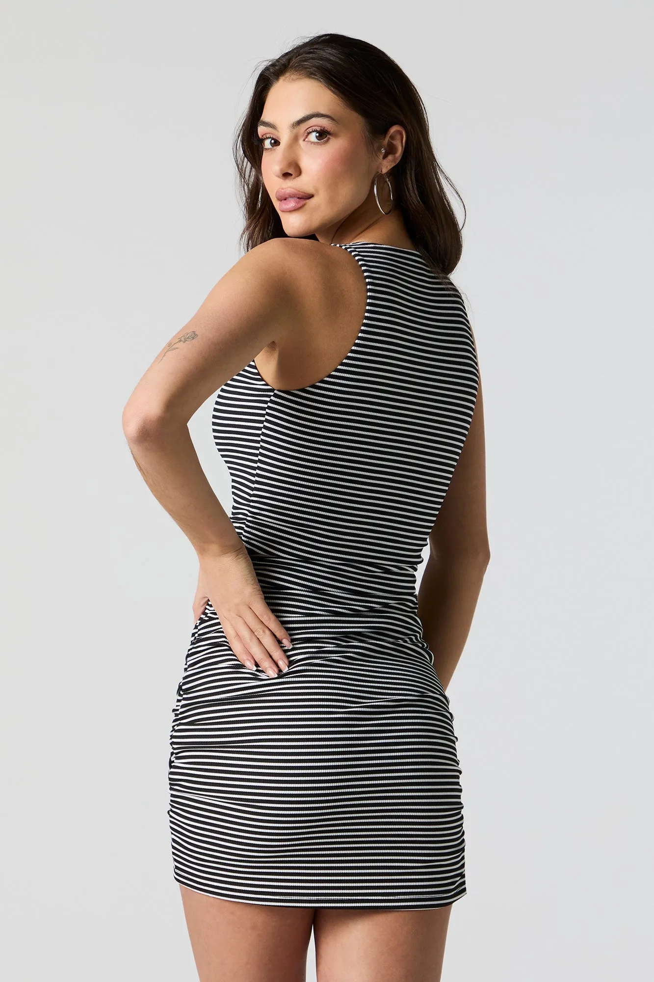 Minirobe côtelée rayée ruchée sold by Urban Planet product image thumbnail 2