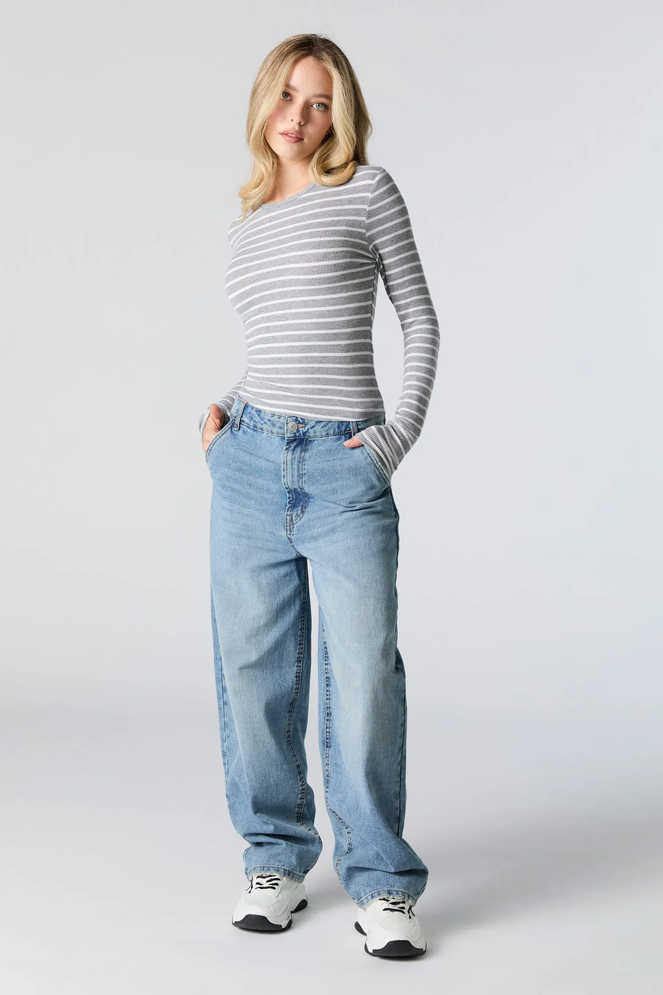 Ribbed Crewneck Long Sleeve Top sold by Urban Planet product image thumbnail 3