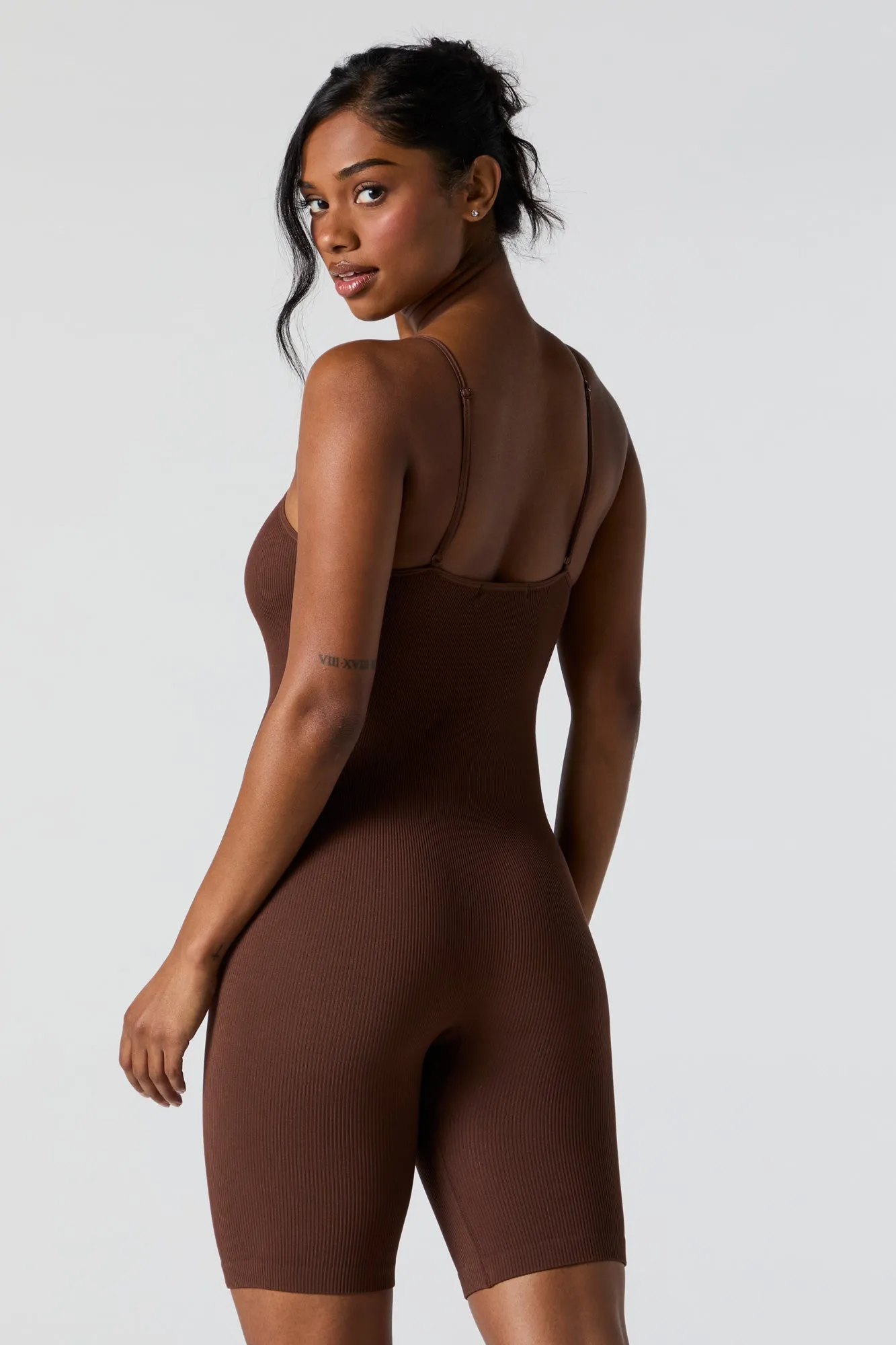 Seamless Ribbed Cami Romper sold by Urban Planet product image thumbnail 2